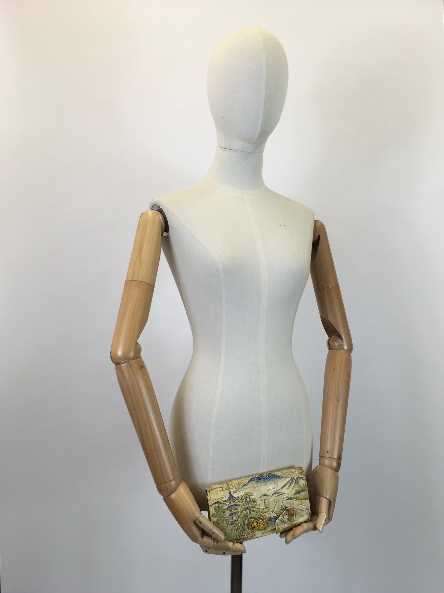 Original 1920’s / 1930’s Exquisite Tourist Clutch Handbag - With Celluloid Monkey Adornment