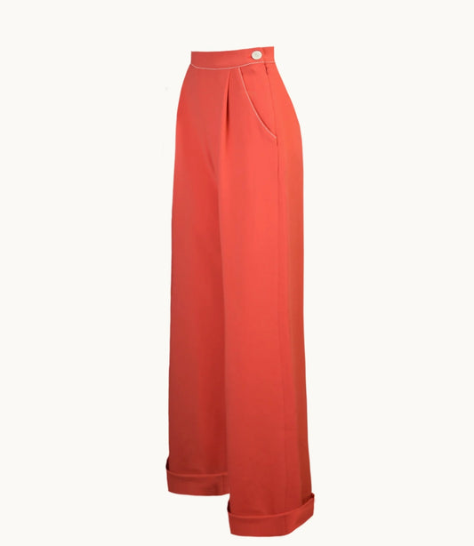 House of Foxy Hepburn Trousers in Terracotta
