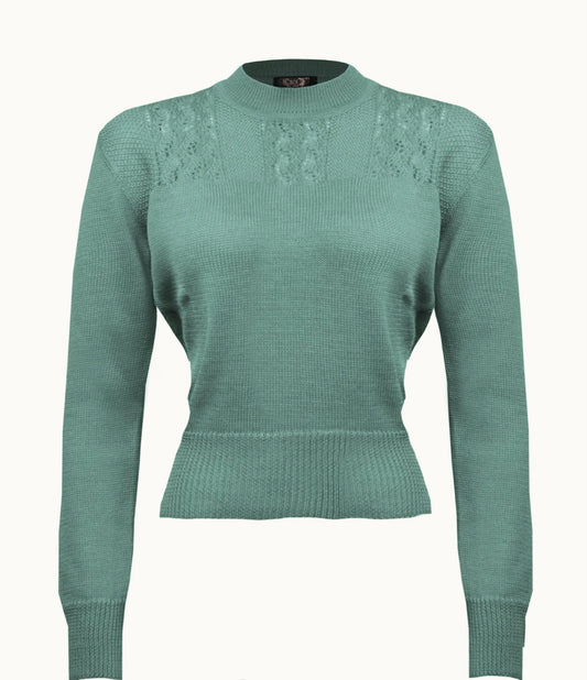 House Of Foxy Homebird Knit Sweater in Wild Mint