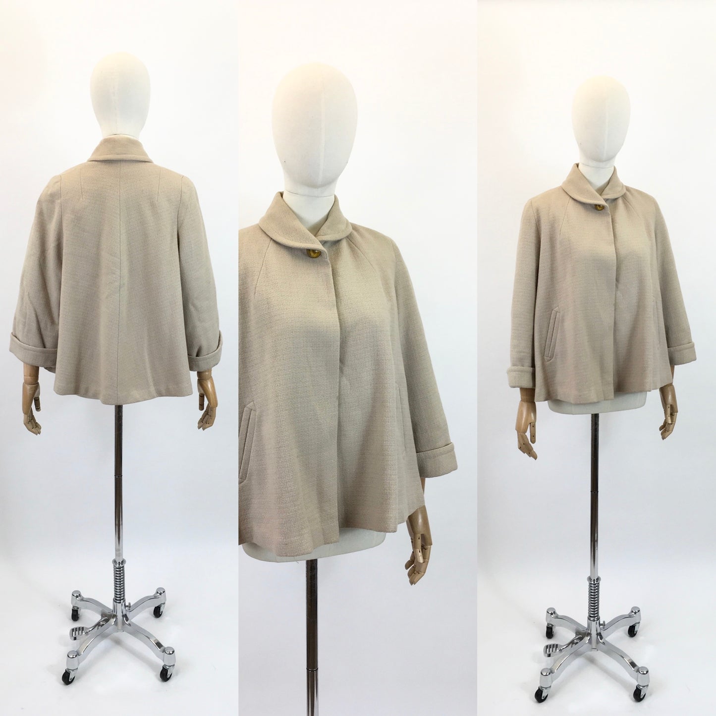 Original 1940’s swagger Jacket - in calming fawn