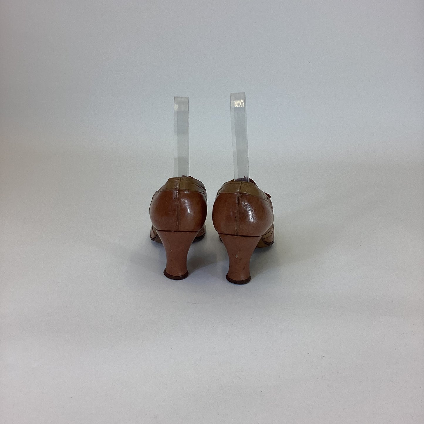 Original 20's/30's stunning 2 tone shoes - in taupe and sand colourway