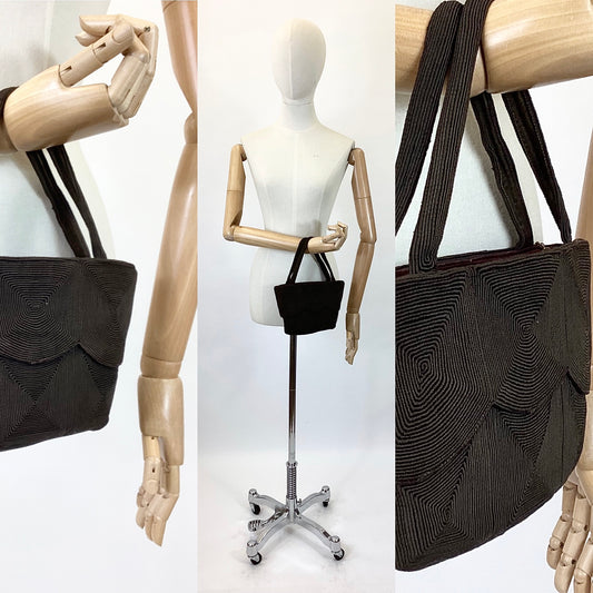 Original 1940’s Corde Handbag - Dark Chocolate Brown