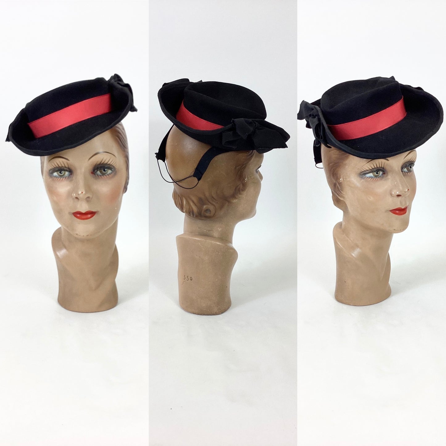 Original 40’s Gorgeous small Topper - Black / Red combination