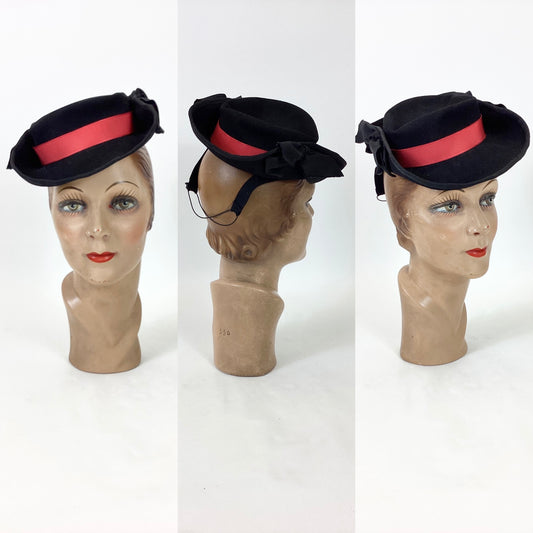 Original 40’s Gorgeous small Topper - Black / Red combination