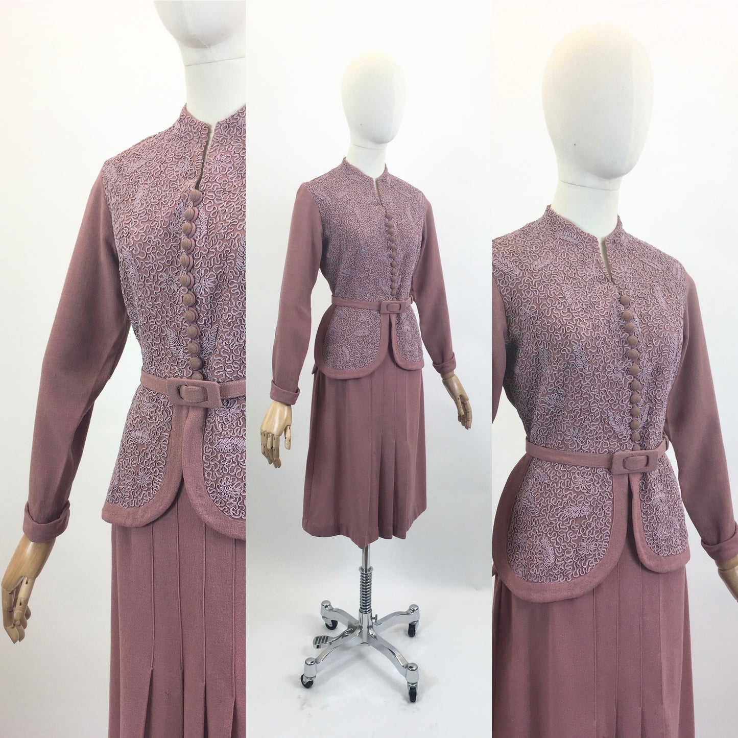 Original 1940’s Gorgeous 2pc suit - in a Dusky Rose