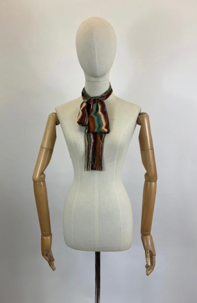 Original Fabulous 1930’s Silky Knit Scarf - Vibrant colours