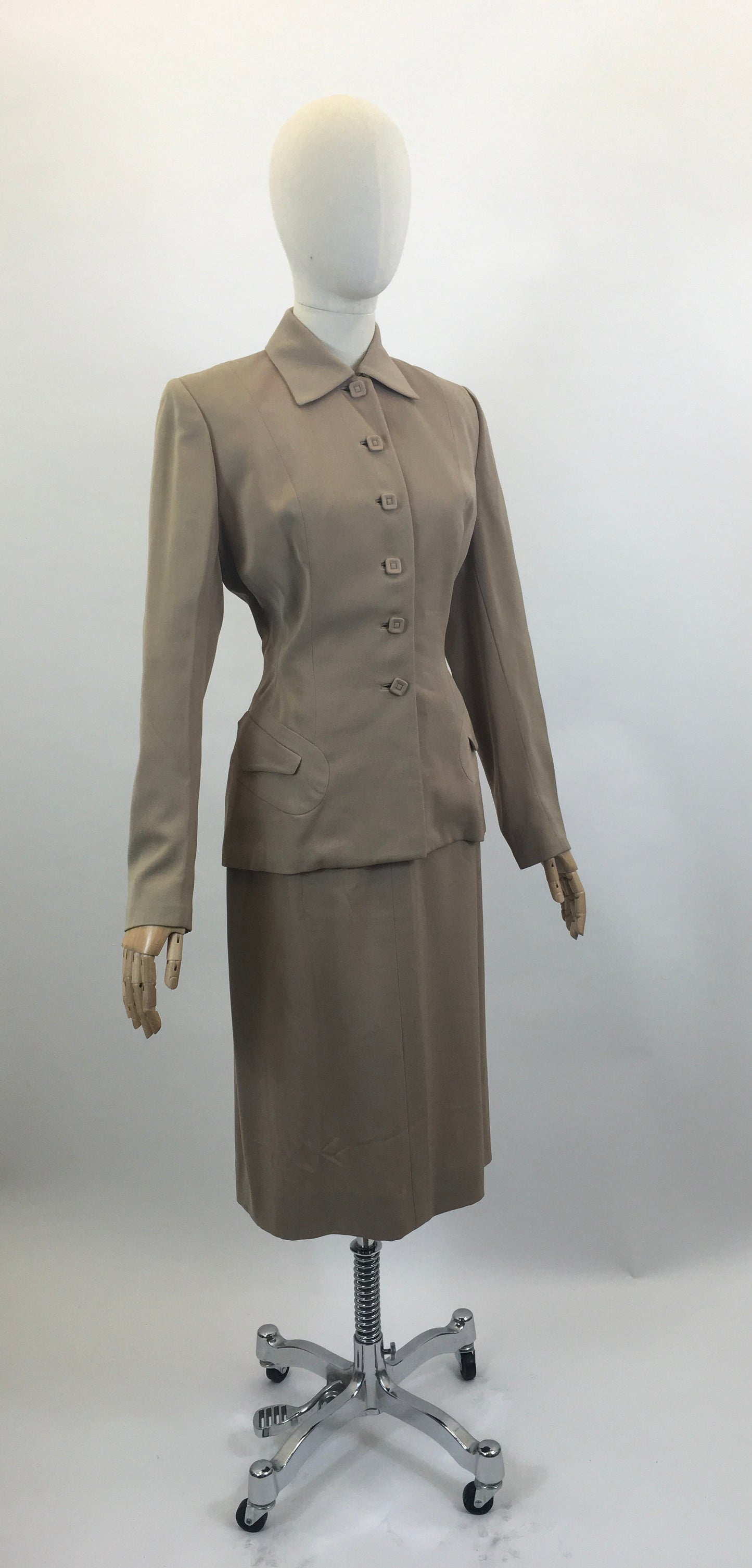 Original 1940’s Longline 2pc Suit - Soft Fawn