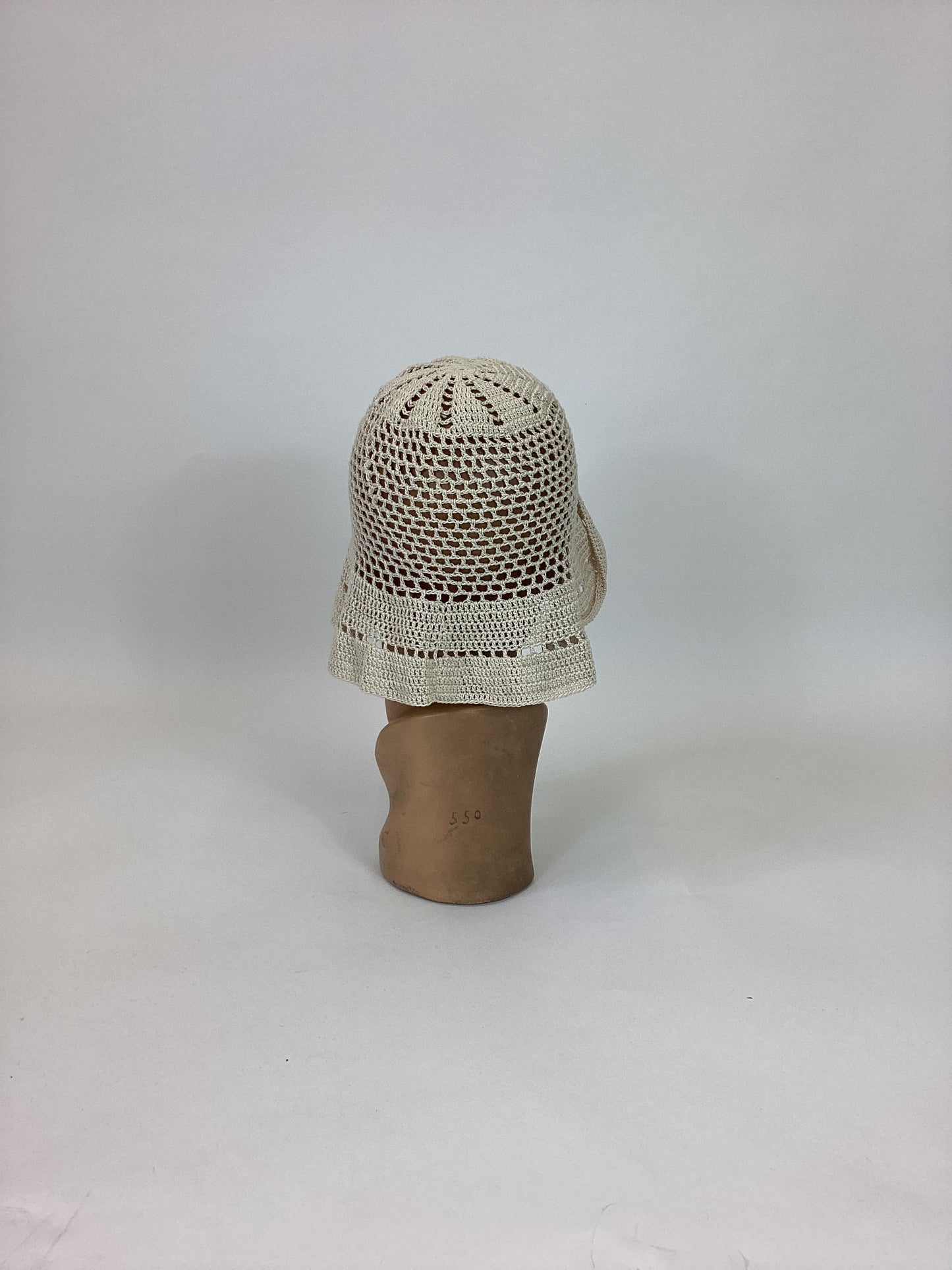 Original 20's / 30's Fine Crochet cloche hat - in a subtle cream.