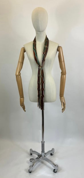 Original Fabulous 1930’s Silky Knit Scarf - Vibrant colours