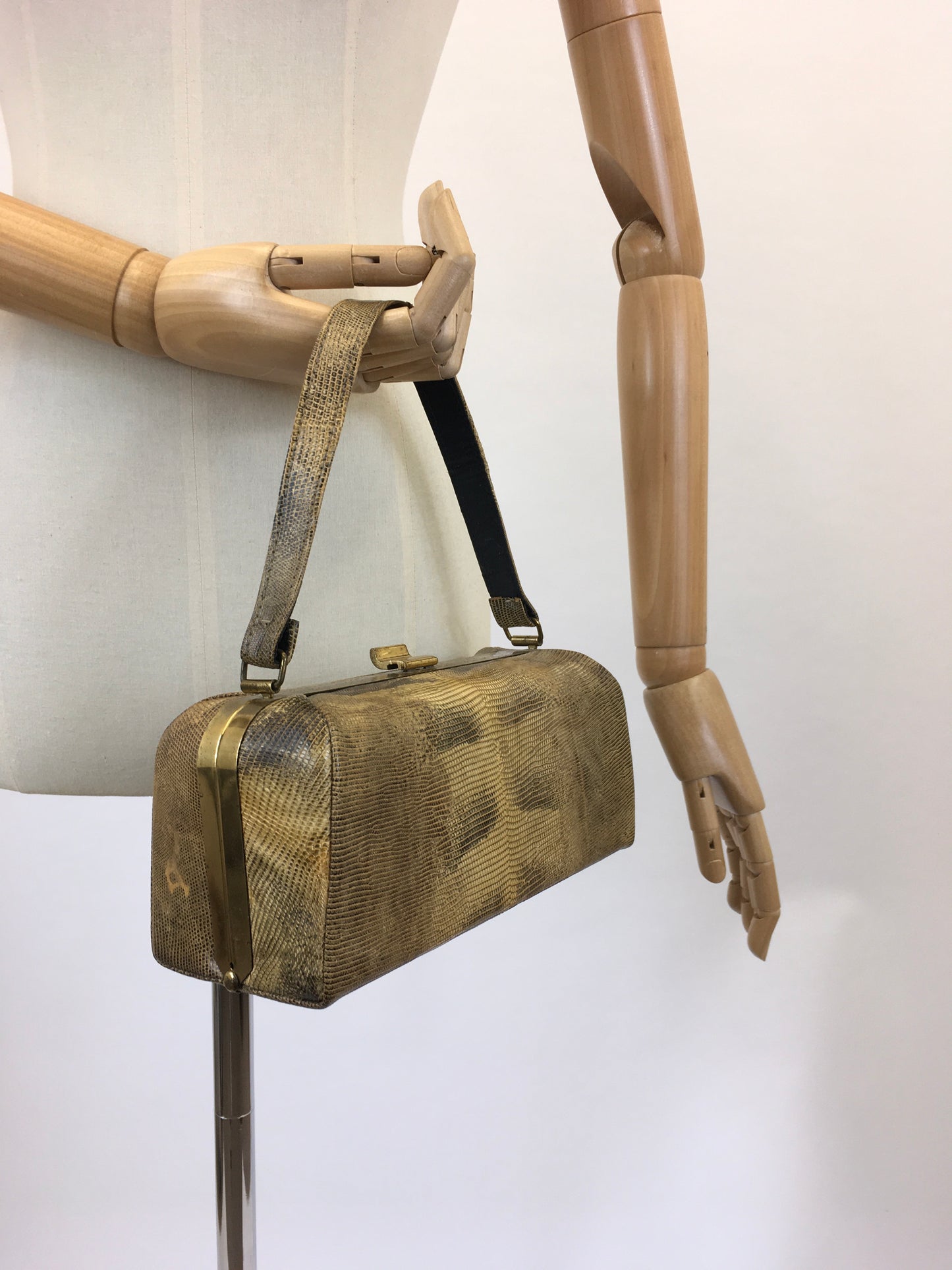 Original 1940’s Snakeskin Box Handbag.