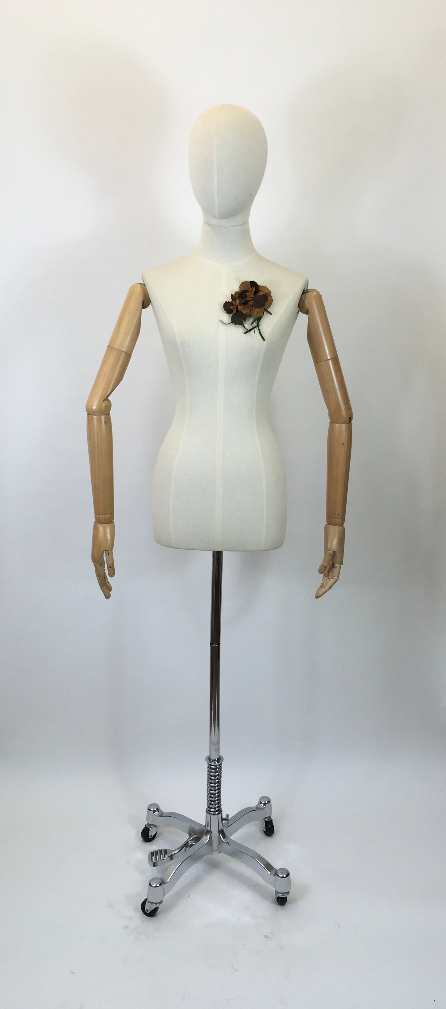 Original Made Do & Mend Leather/suede Corsage - in 2 tone browns with red berries