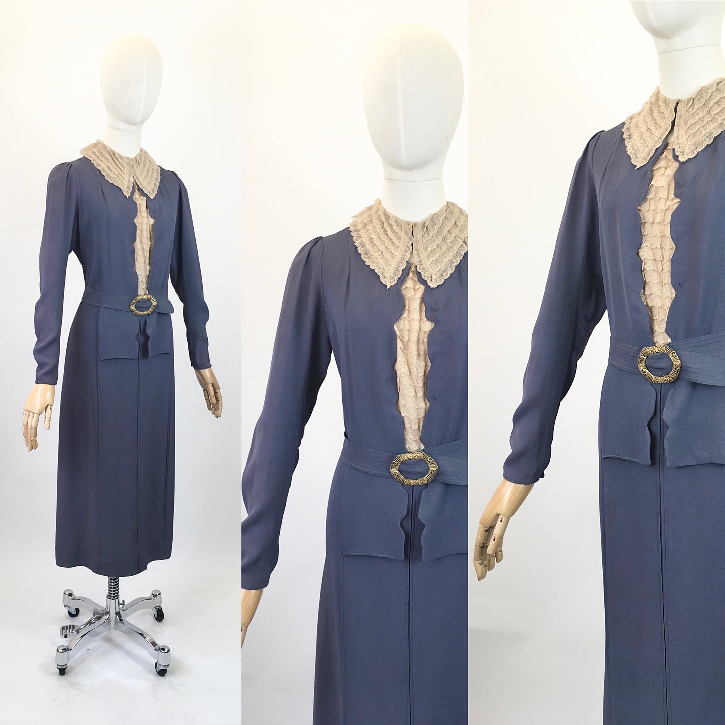 Original 1930’s Amazing Dress - in Slate Blue