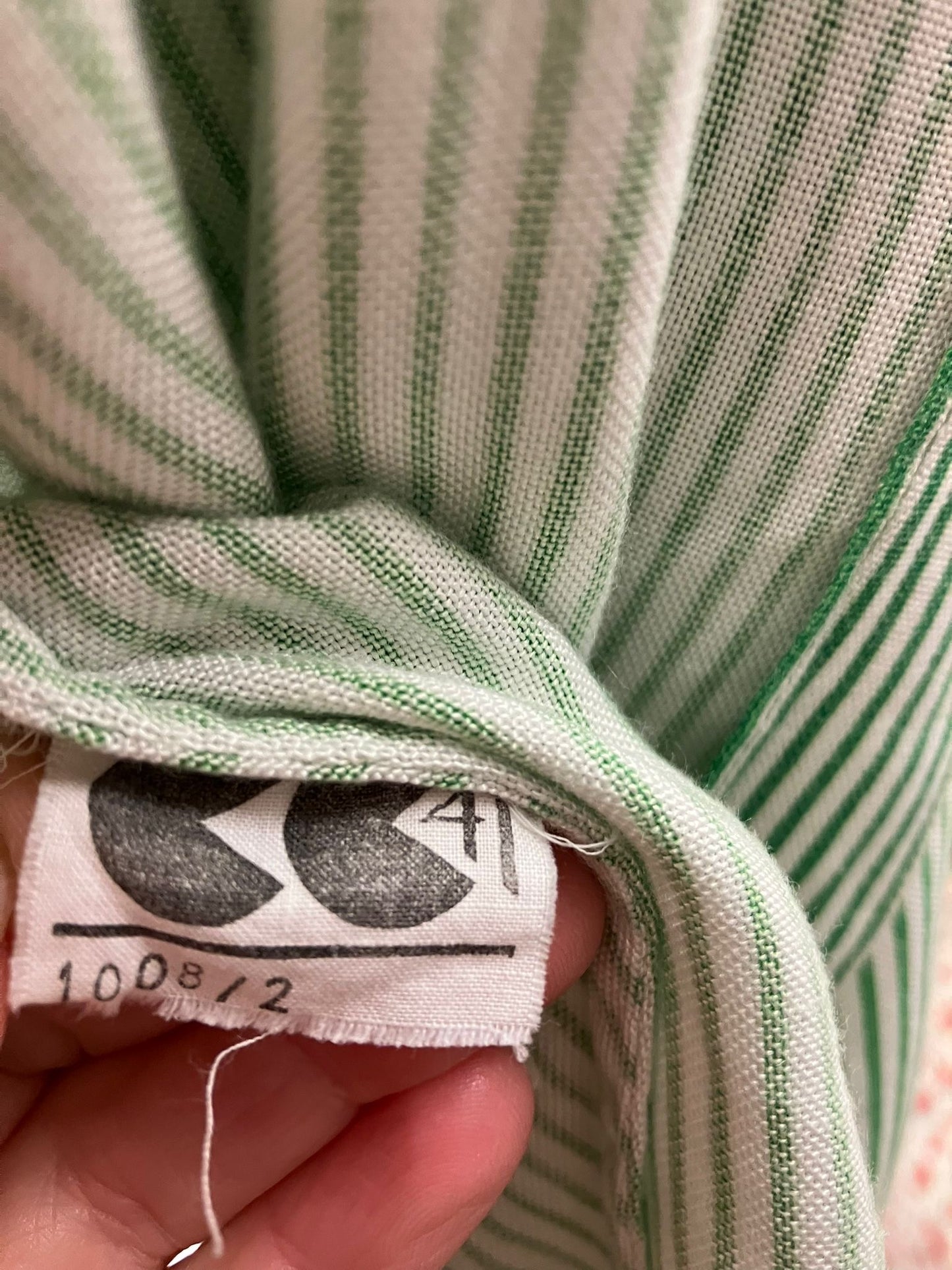 Original 1940’s CC41 Utility Blouse - vibrant Green/ White stripe