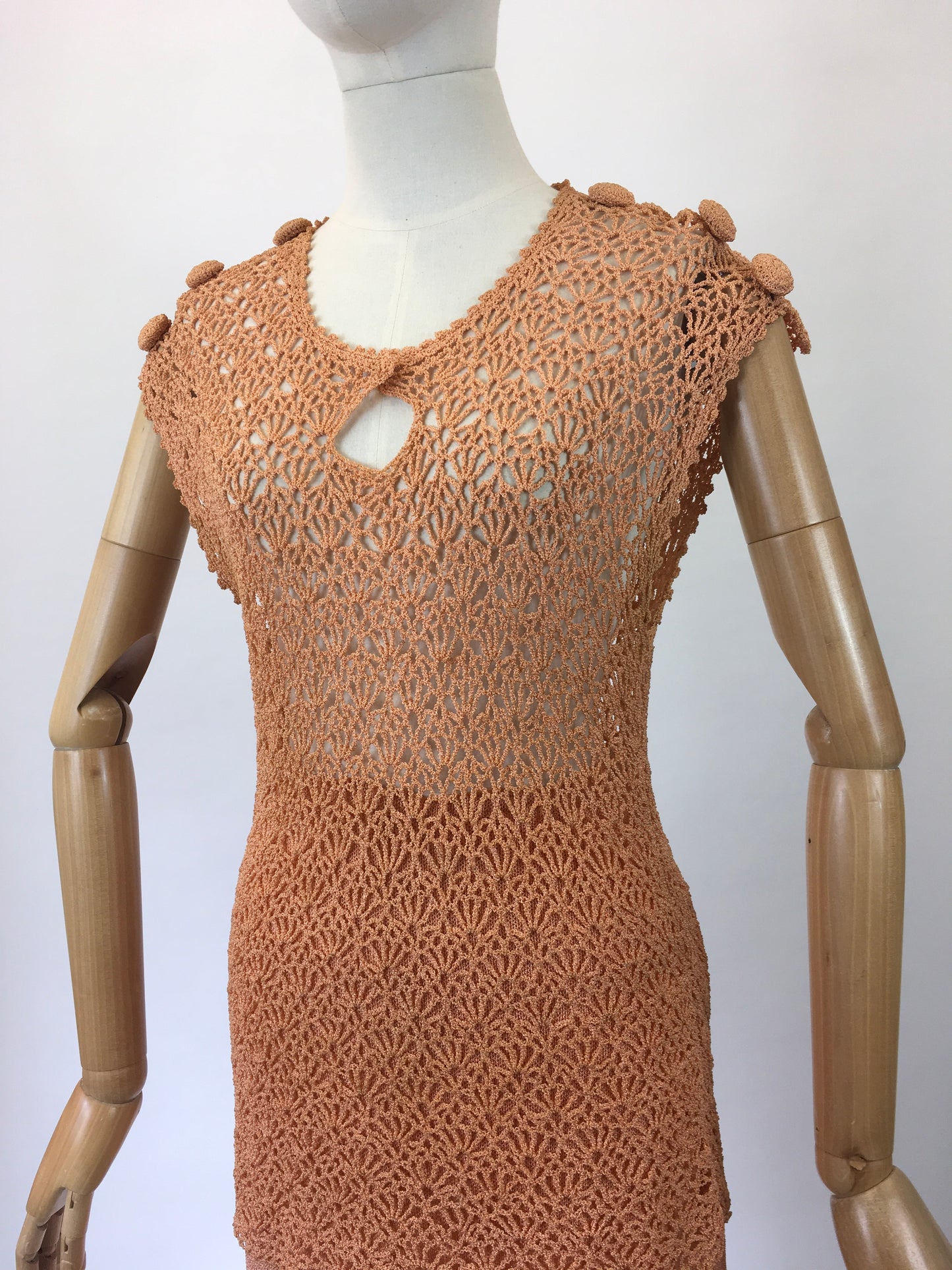 Original 1930s 2pc knit set - in beautiful coral colourway