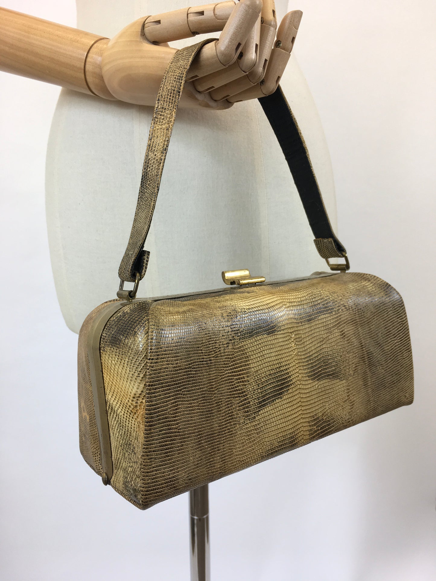 Original 1940’s Snakeskin Box Handbag.