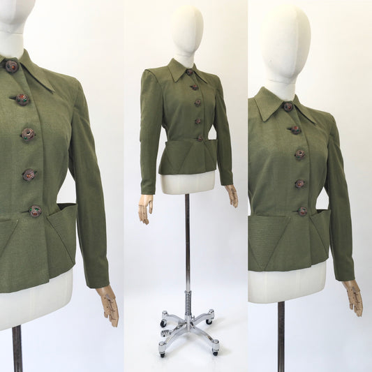 Original 40's Darling Jacket - in Sage Green