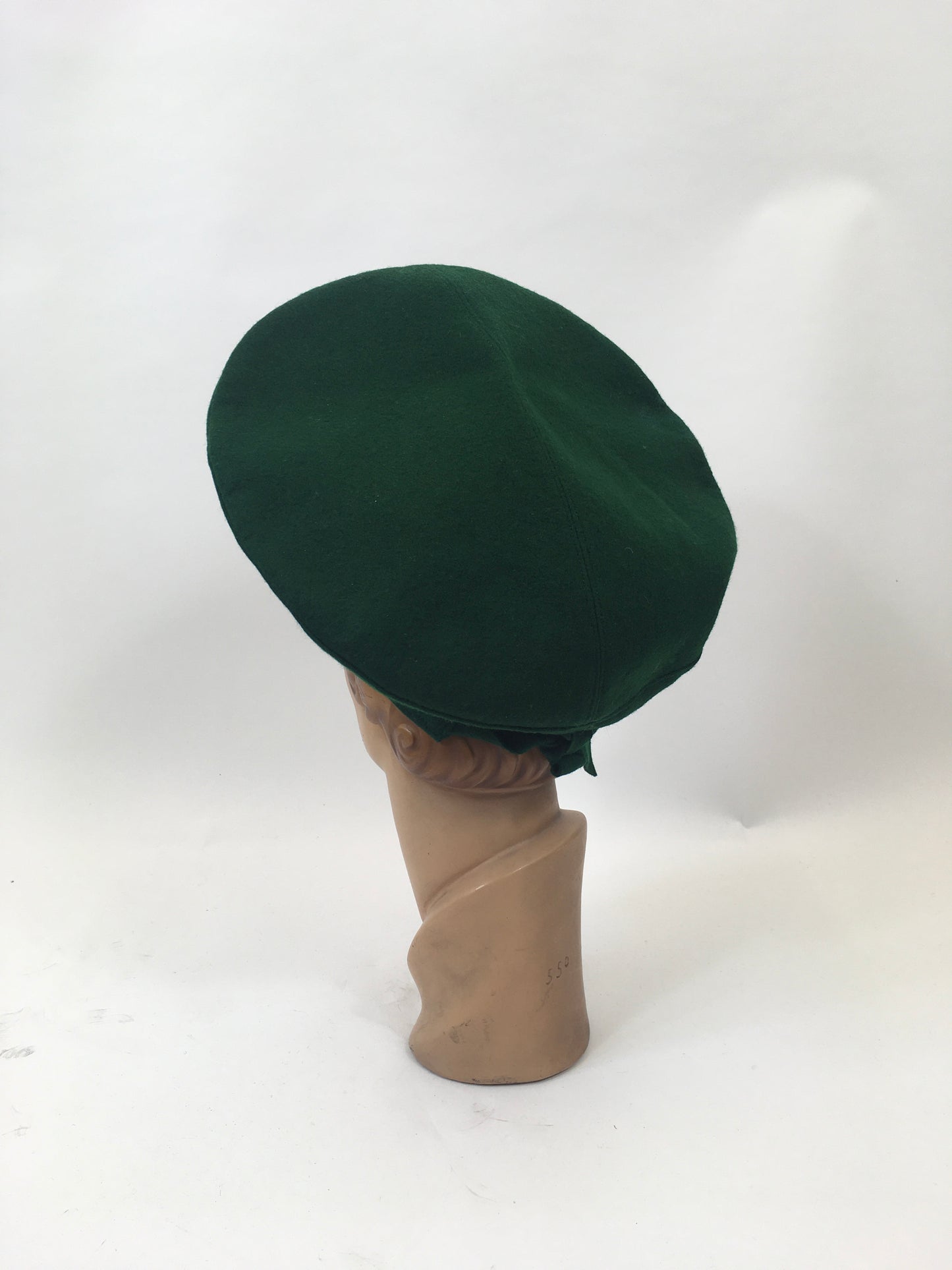Original 1940’s Fabulous Halo Hat in Forest Green