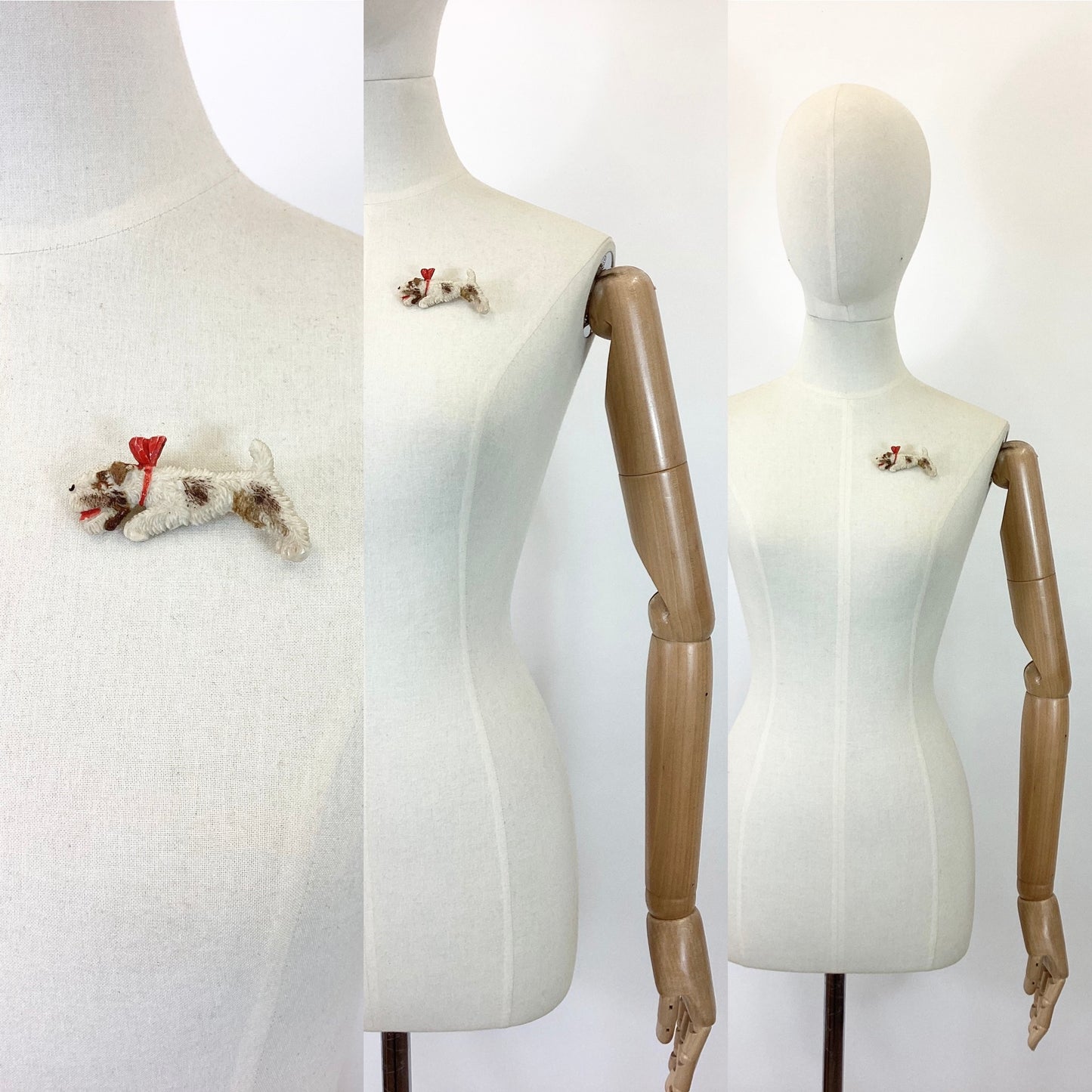 Original 40’s Celluloid doggie brooch