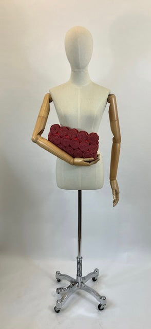 Original 40’s/50’s Crochet Clutch bag - faded Coral/Pink