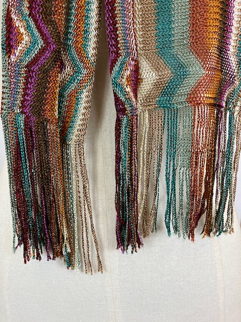 Original Fabulous 1930’s Silky Knit Scarf - Vibrant colours