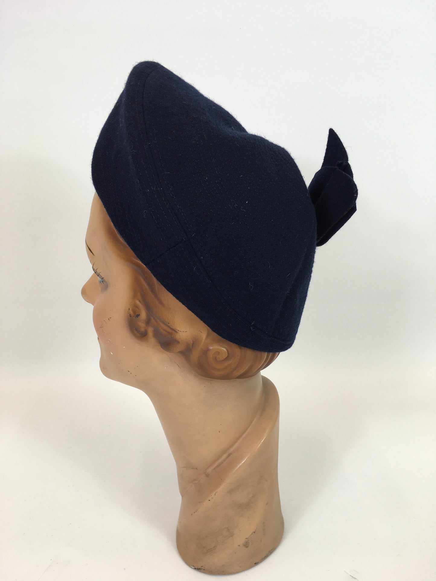 Original 40s Amazing Felt Halo Hat - Striking Navy colourway