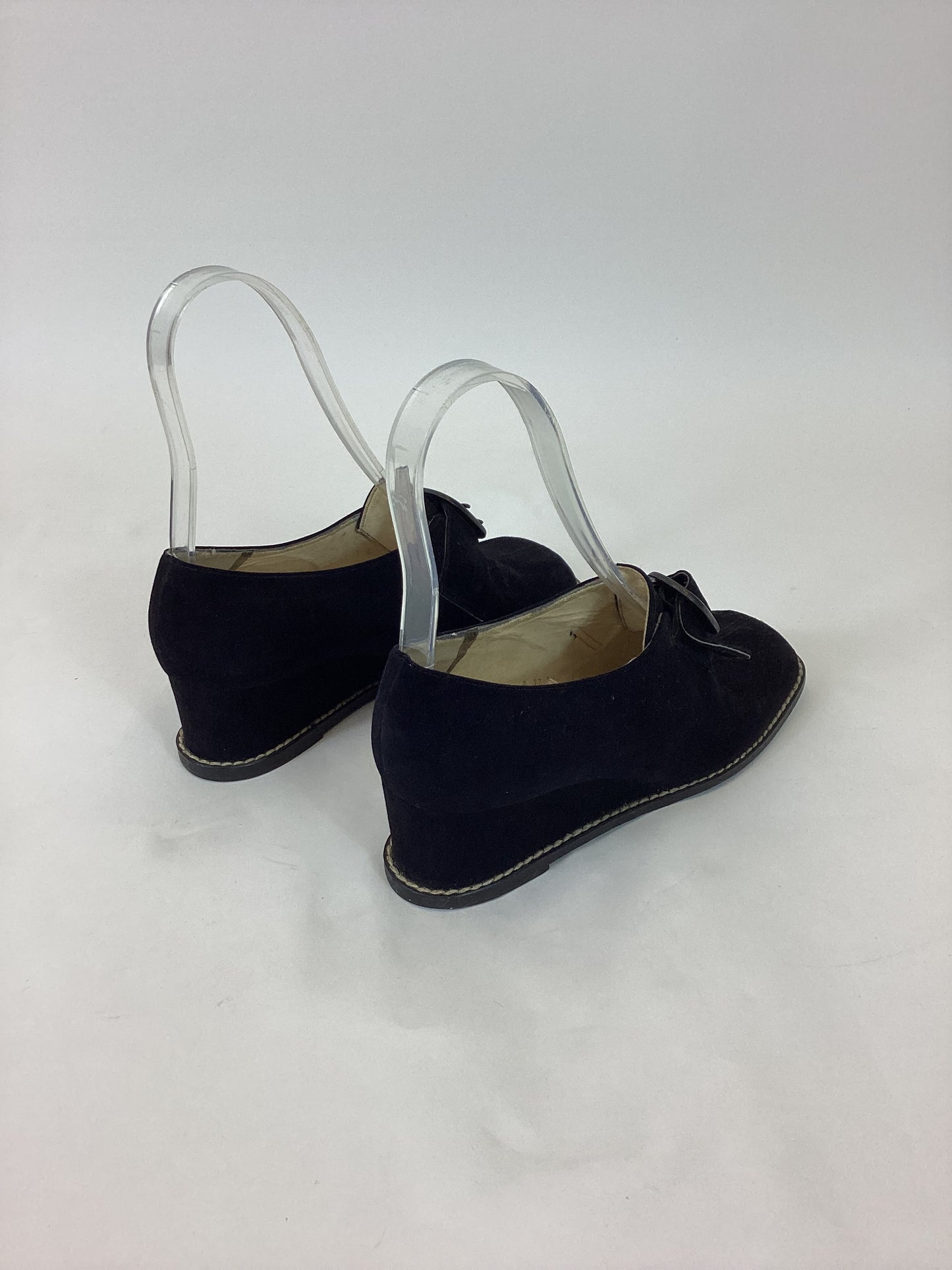 Original 1940’s Gorgeous Wedge Shoes - Black Suede