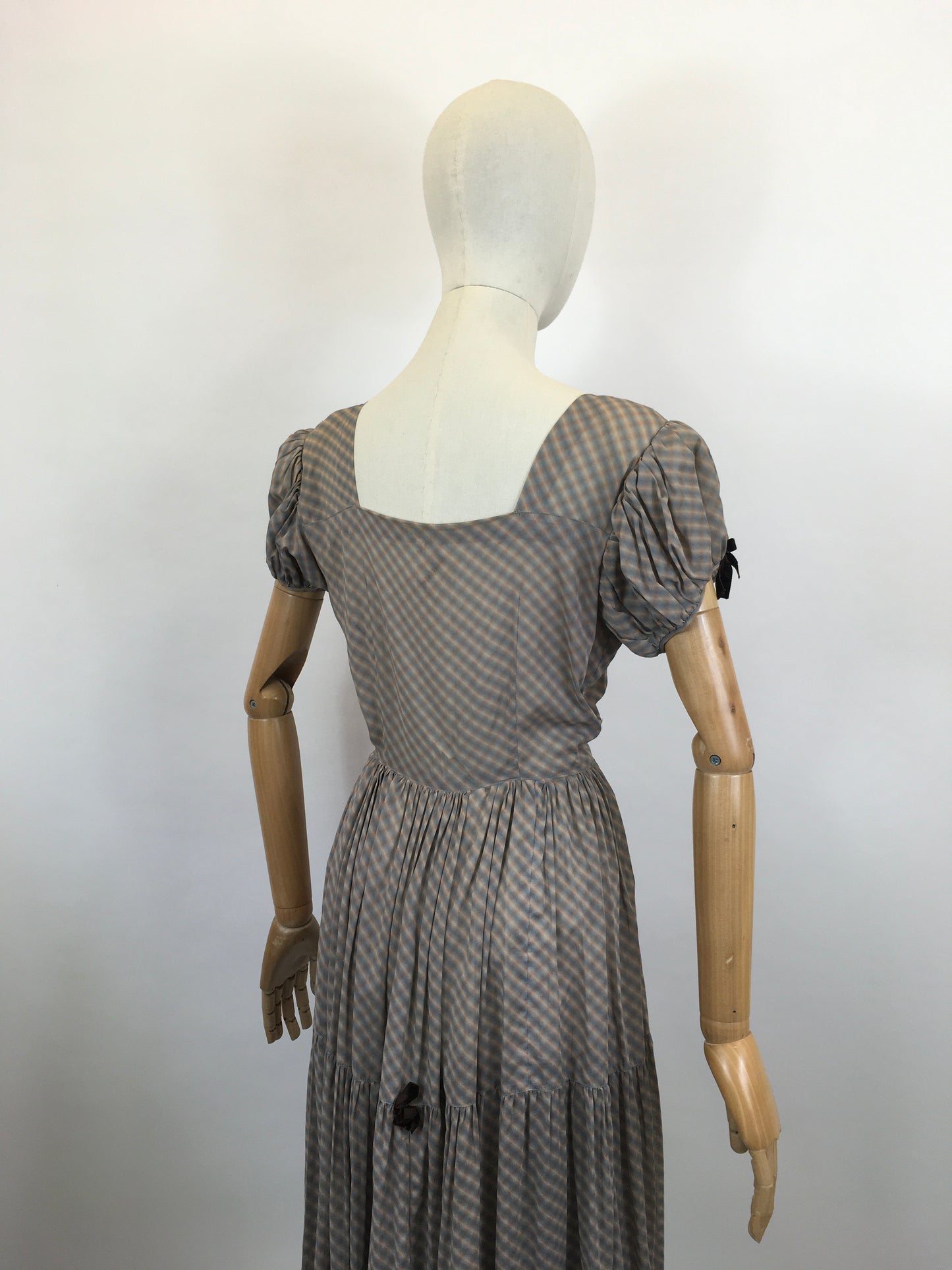 Original 1940’s Fabulous Striped Dress - Faint coloured stripes