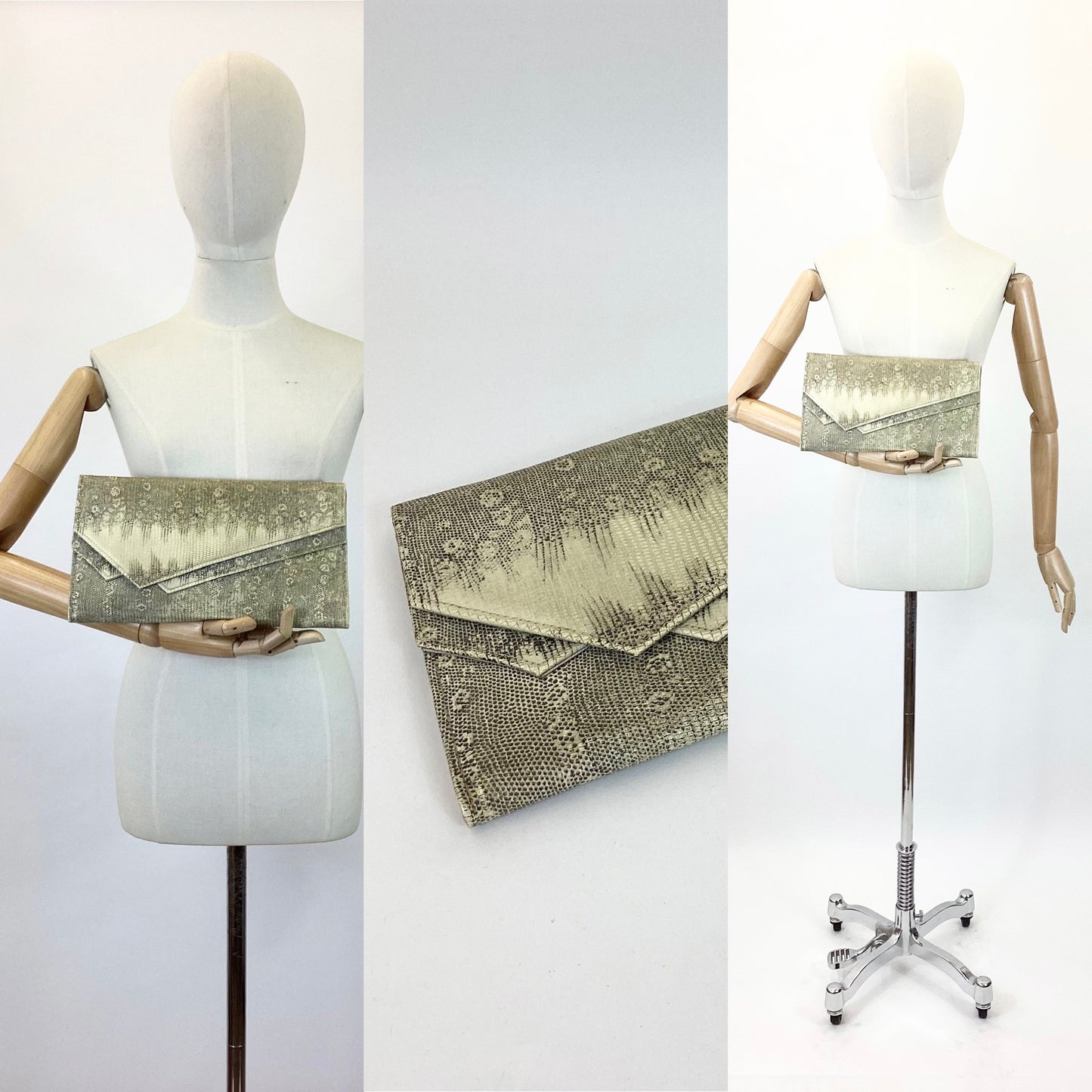 Original 1930s Fabulous Skin Clutch bag - in natural colour