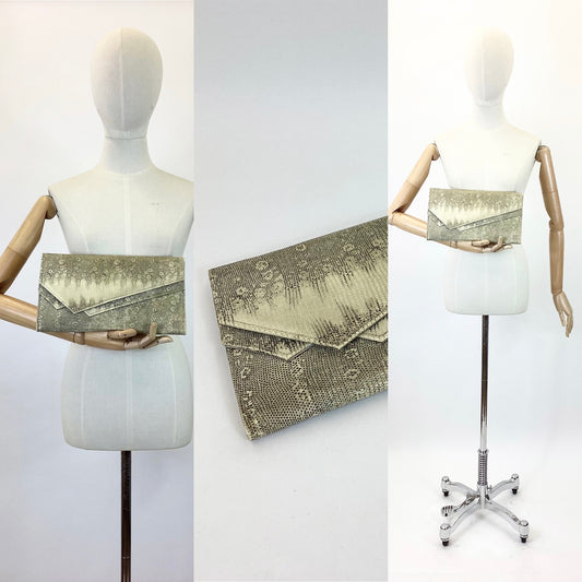 Original 1930s Fabulous Skin Clutch bag - in natural colour