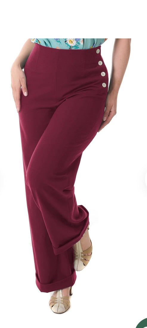 House of Foxy 1940’s Swing Pants in Wine