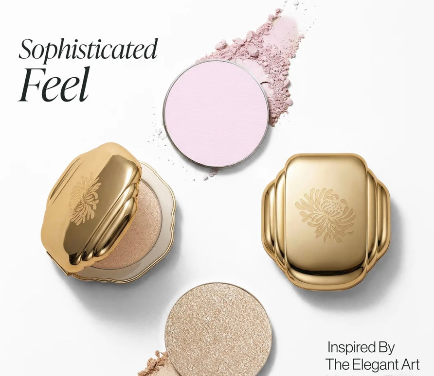 Besame Cosmetics - Gold compact with Peggy Powder refill