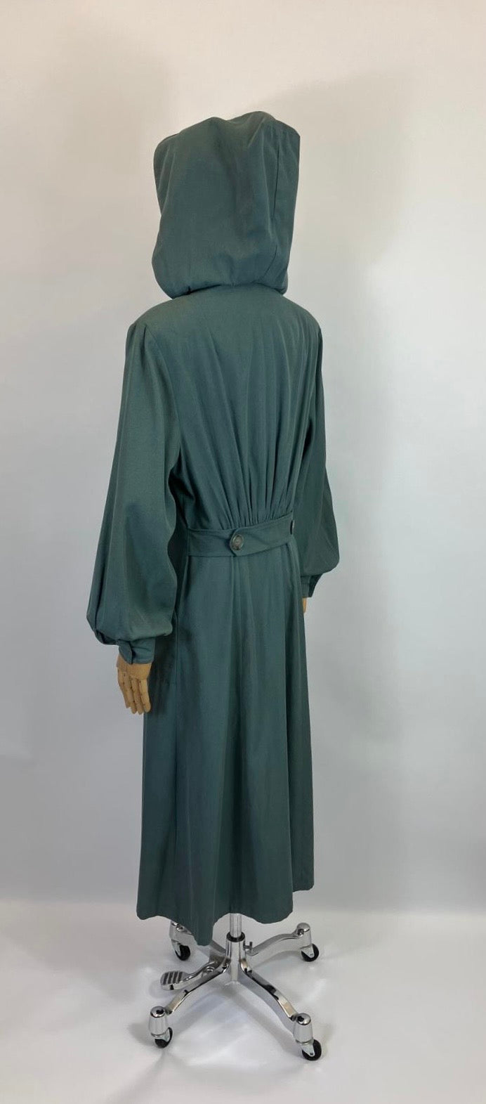Original 1940’s RARE Amazing Hooded Rain Coat - in Airforce Blue