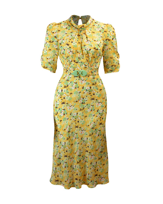 House of Foxy - 30's Loretta Bias Dress & Slip - Indian Summer