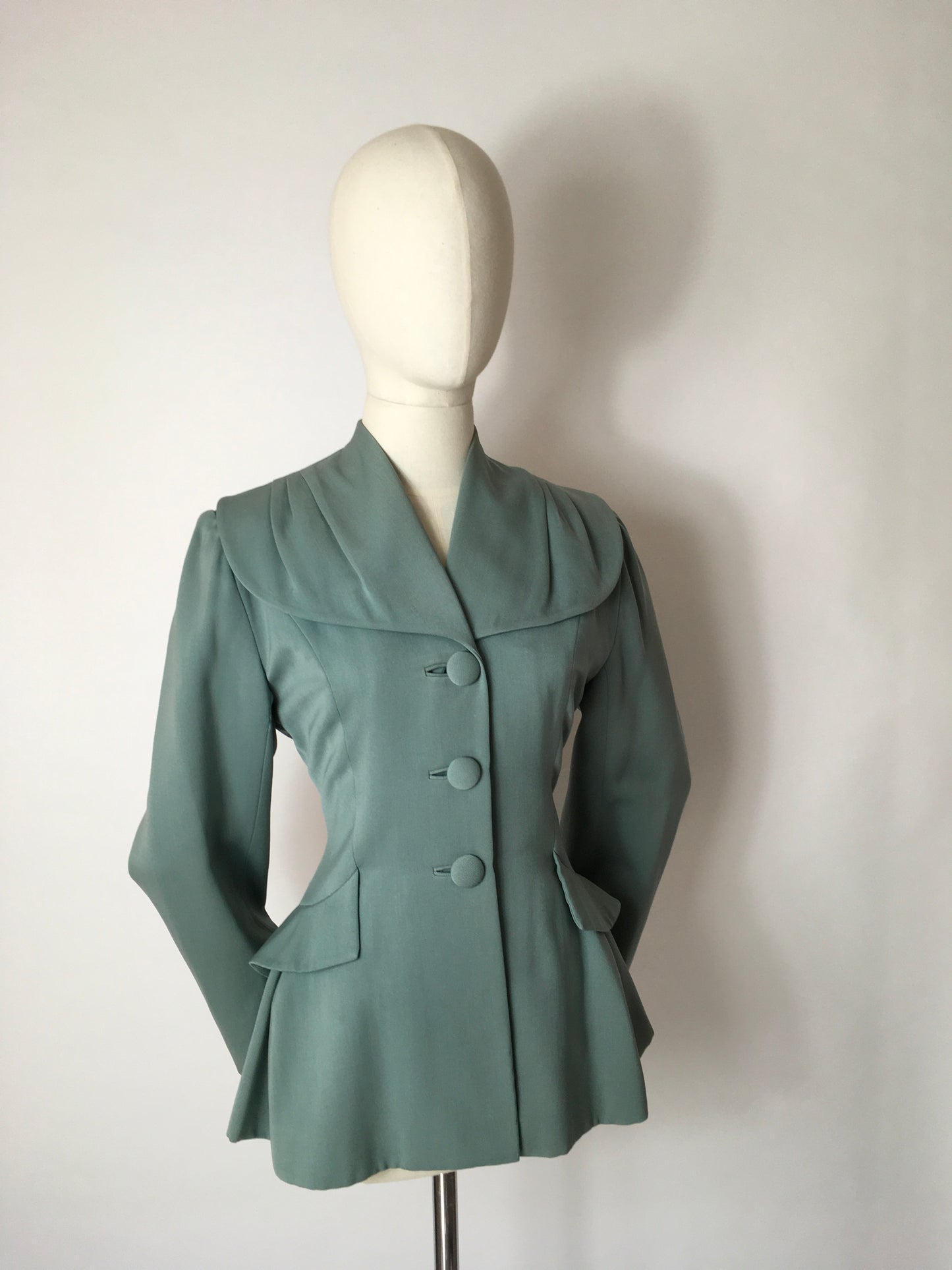 Original 1940’s Black Label ‘ Lilli Ann ‘ - In the Most Beautiful Soft Duck Egg Colour Pallet