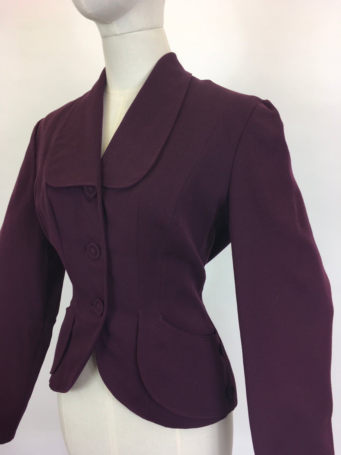 Original 1940’s Stunning Fitted Jacket - In A Divine Deep Plum Colour way