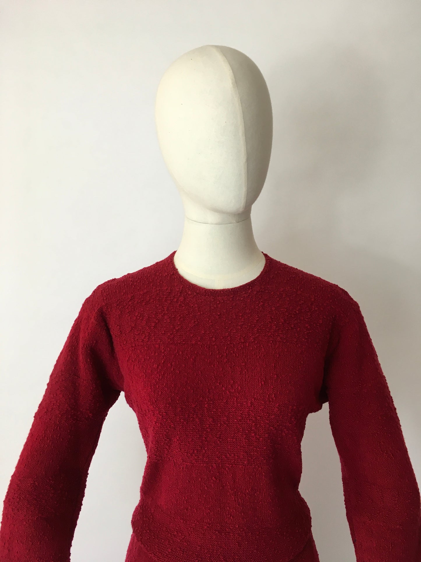 Original 1940’s Knitted Dress - In a Beautiful Raspberry Red Colour