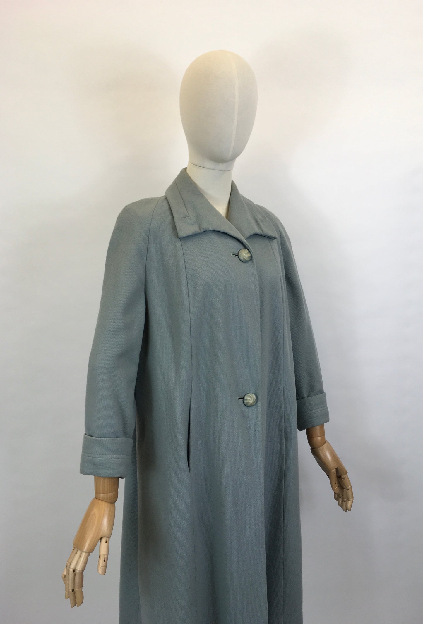 Original 1950’s Darling Pale Blue Swing Coat - With A Classic Easy to Wear 50’s Silhouette