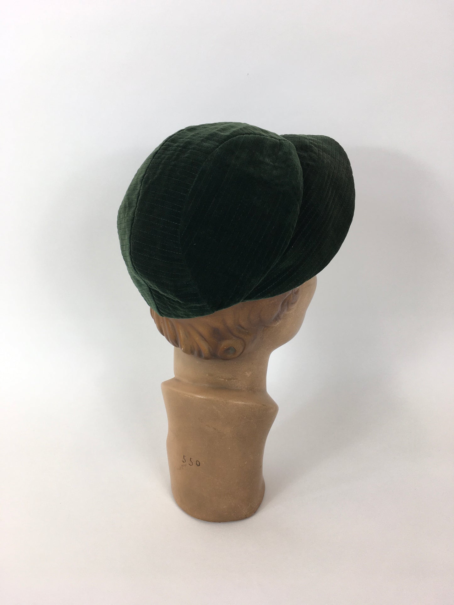 Original 1930’s Fabulous Sportswear Hat - In A Divine Rich Green Velvet with Tassel