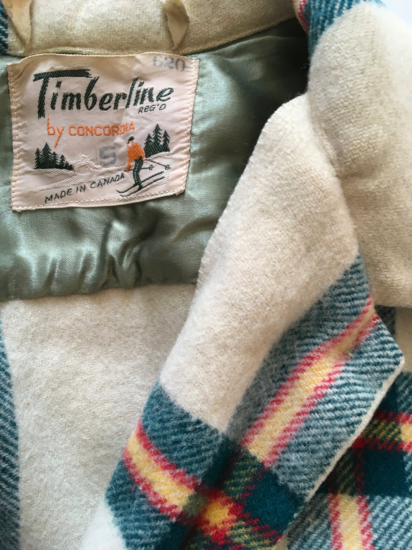 Original 1940’s American Jacket - In a lovely Plaid In Red, Green & Yellow on a Soft Cream