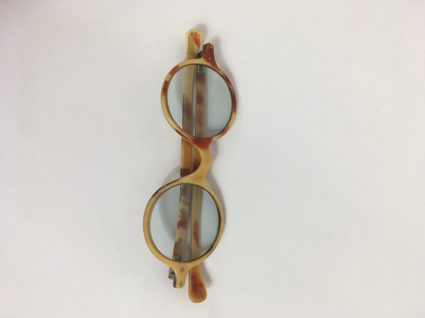 Original 1930s Sunglasses - In a Lovely Cream and Brown 2 Tone in a Small Classic Frame