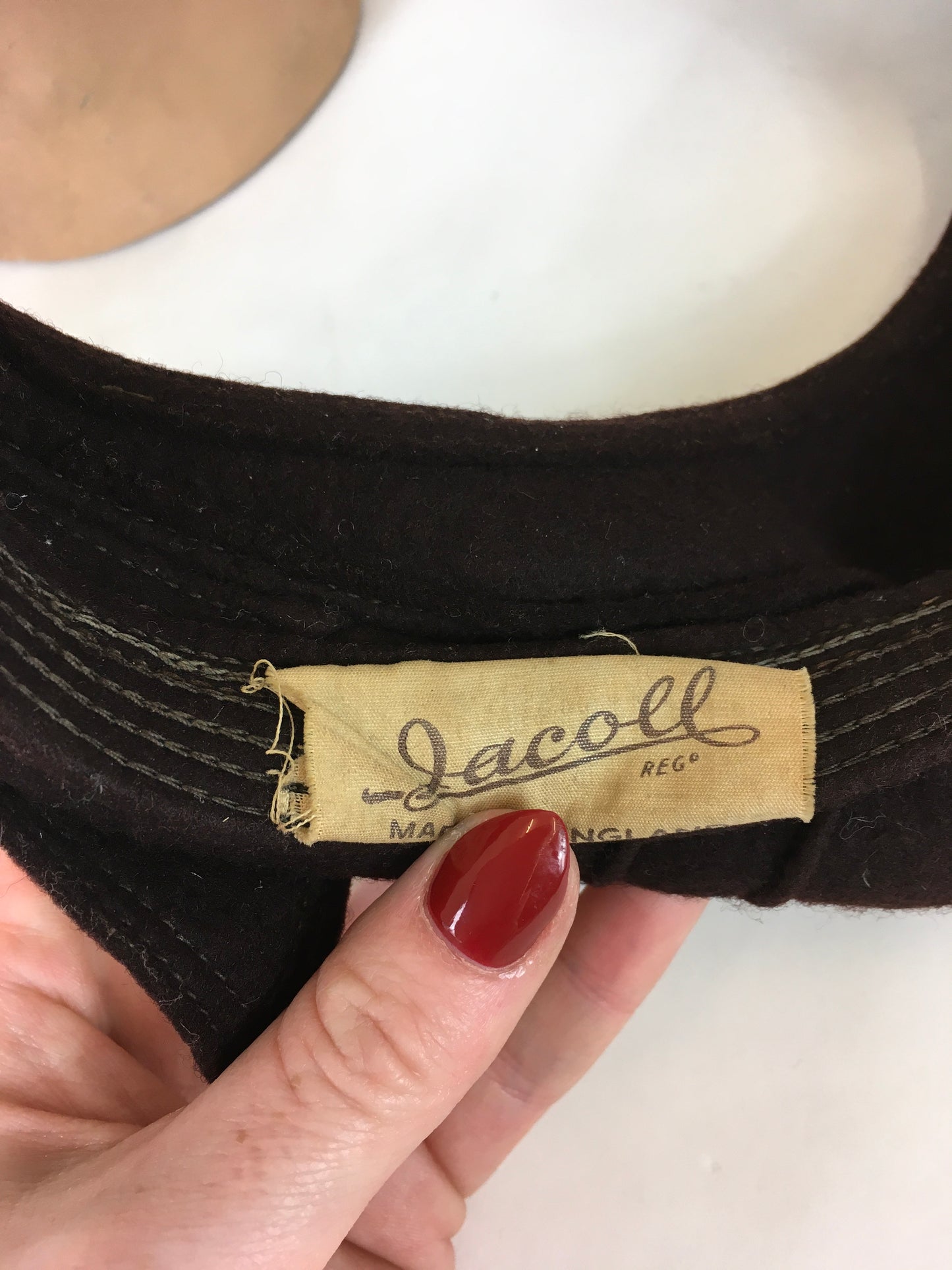 Original 1940's Open Crown Halo Hat - In Chocolate Brown