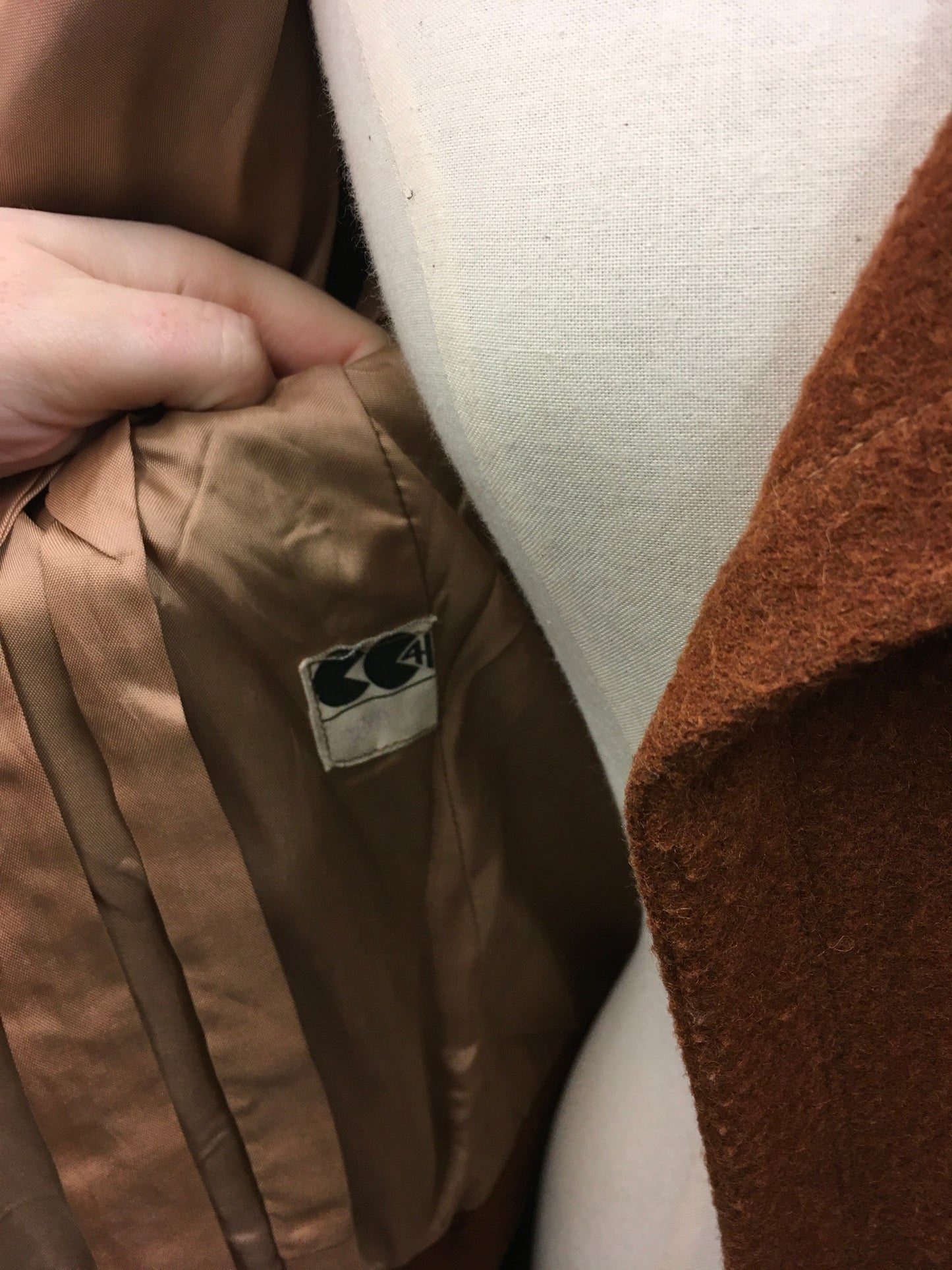 Original 1940s Utility CC41 Rust Coat - Exquisitely Tailored in a lovely soft rust wool