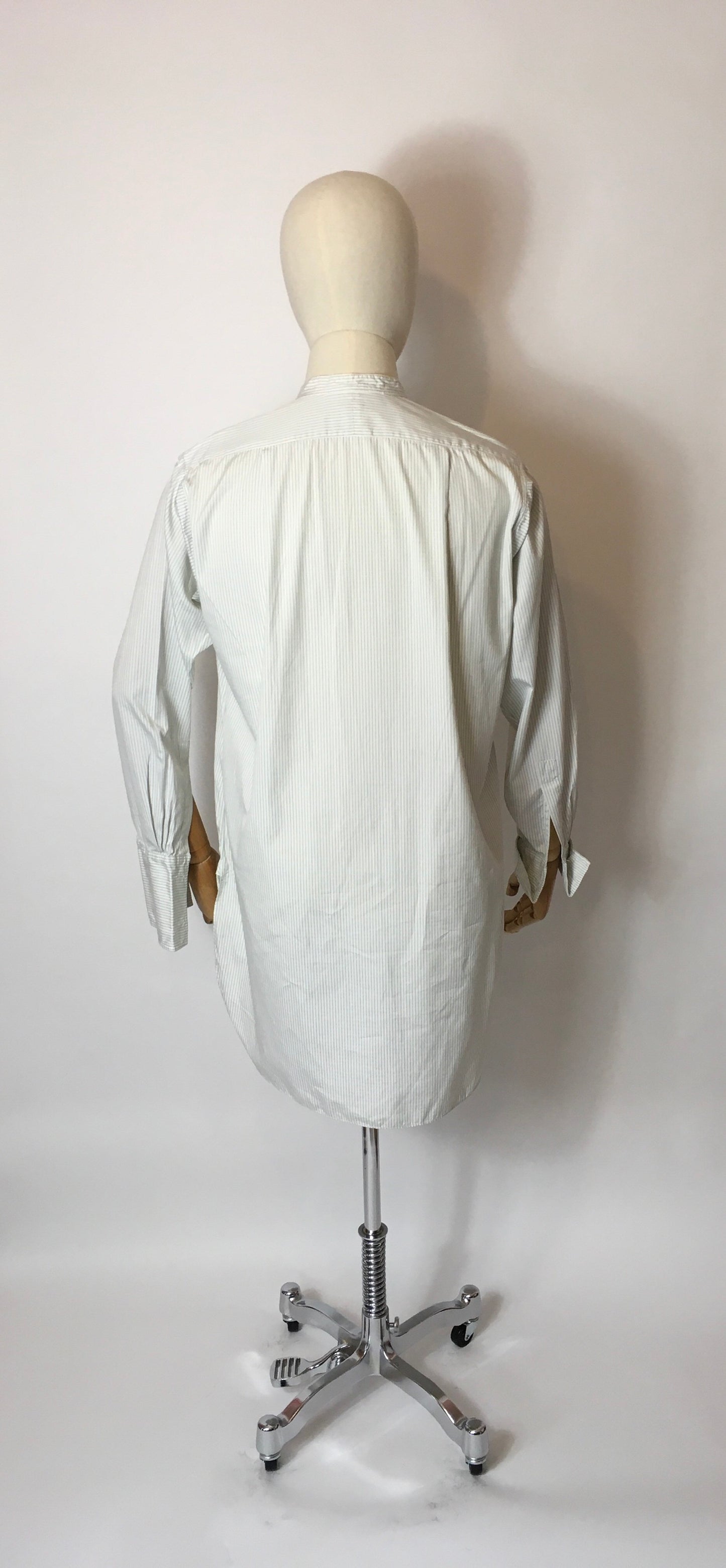 Original Gents Collarless Shirt by ‘ Morgan and Ball London’ - In a lovely Duck Egg Blue Stripe