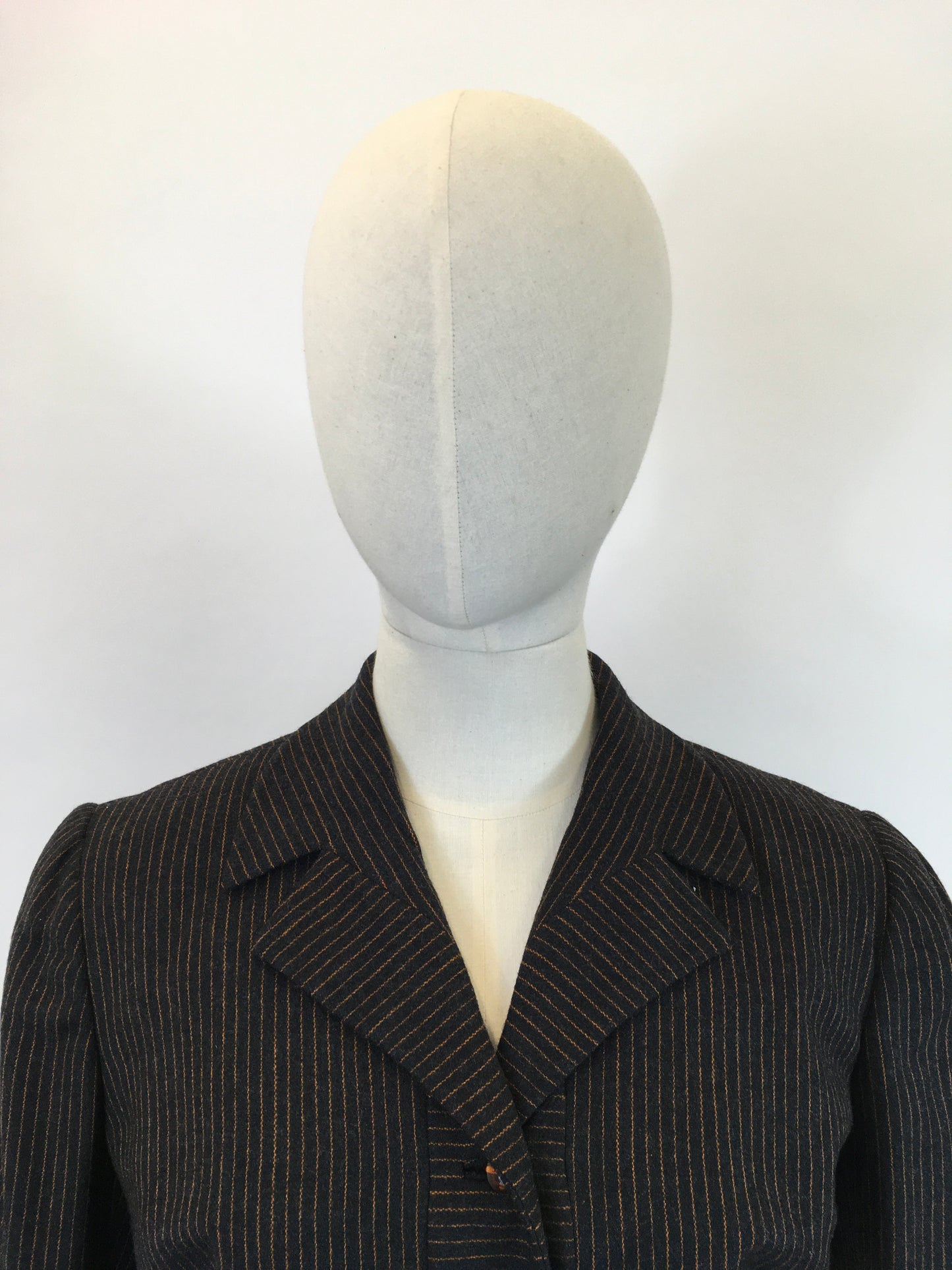 Original 1940’s Sensational American 2pc Suit by ‘ Peck and Peck’ - In Brown and Orange Pinstripe