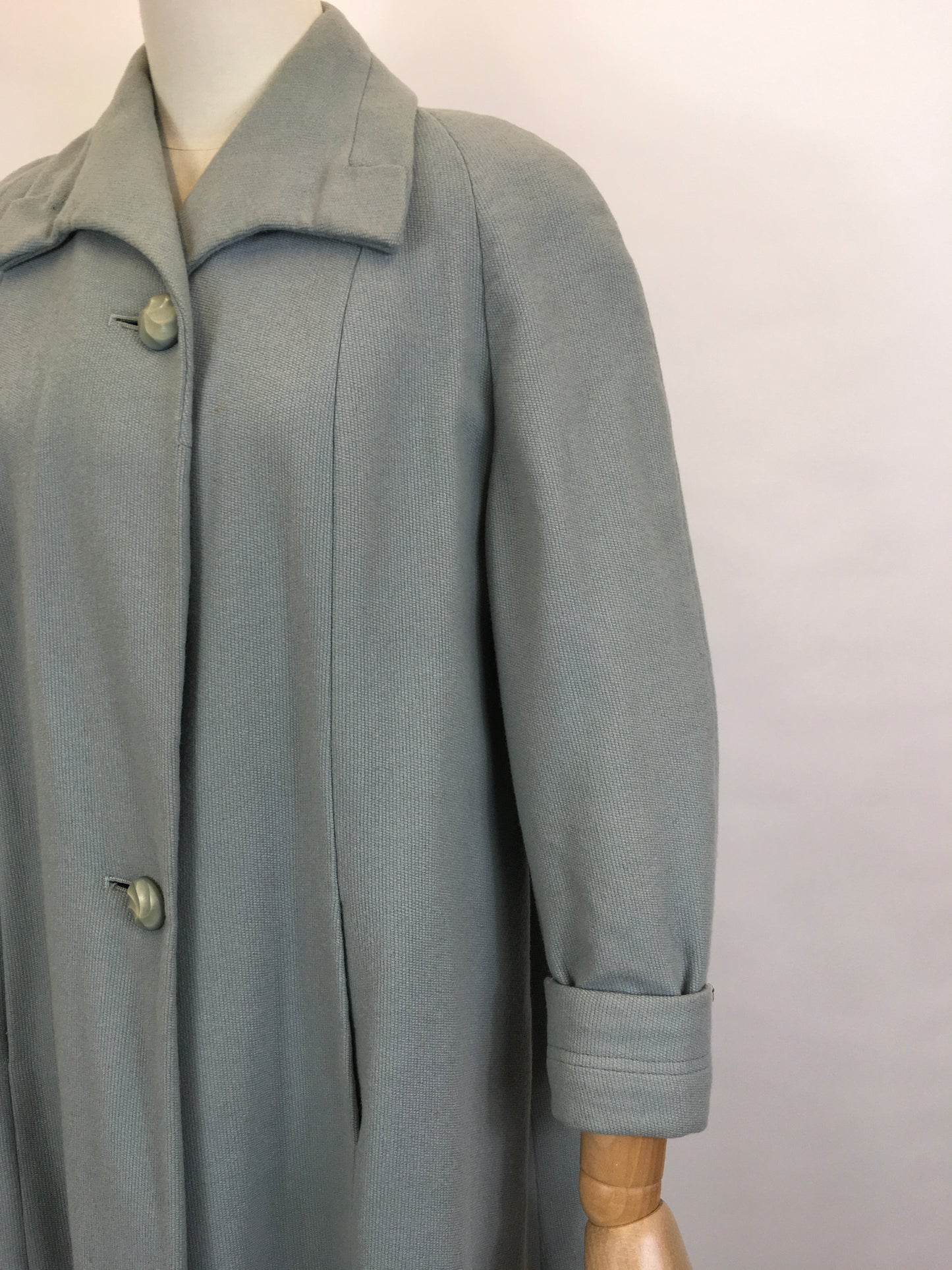 Original 1950’s Darling Pale Blue Swing Coat - With A Classic Easy to Wear 50’s Silhouette