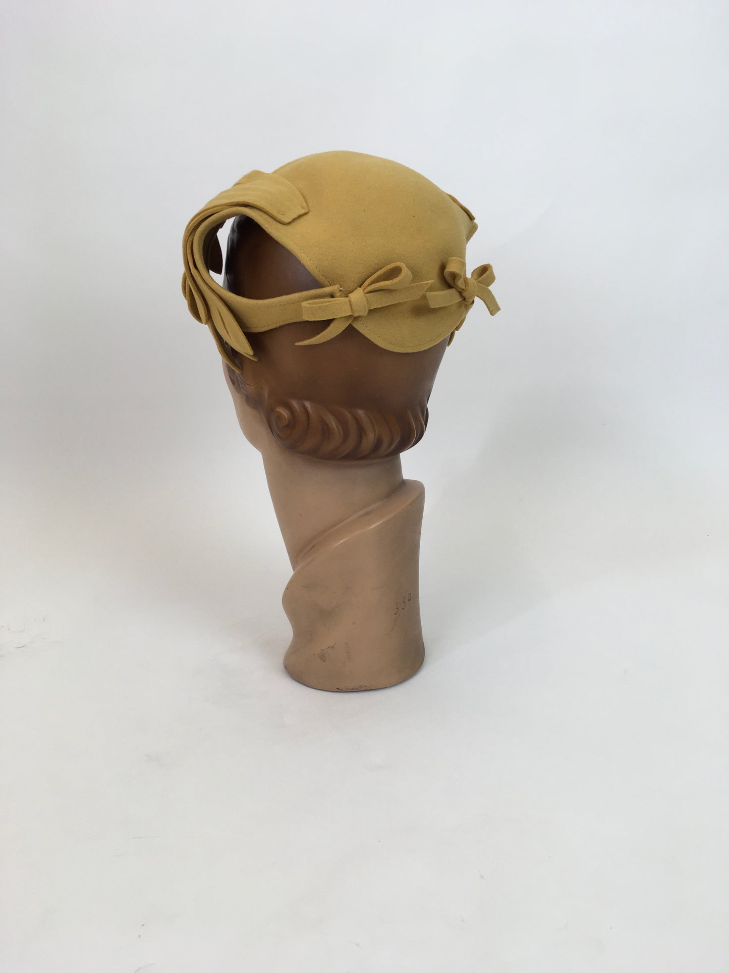 Original Late 1940's Early 1950's Stunning Headpiece - In A Warm Mustard