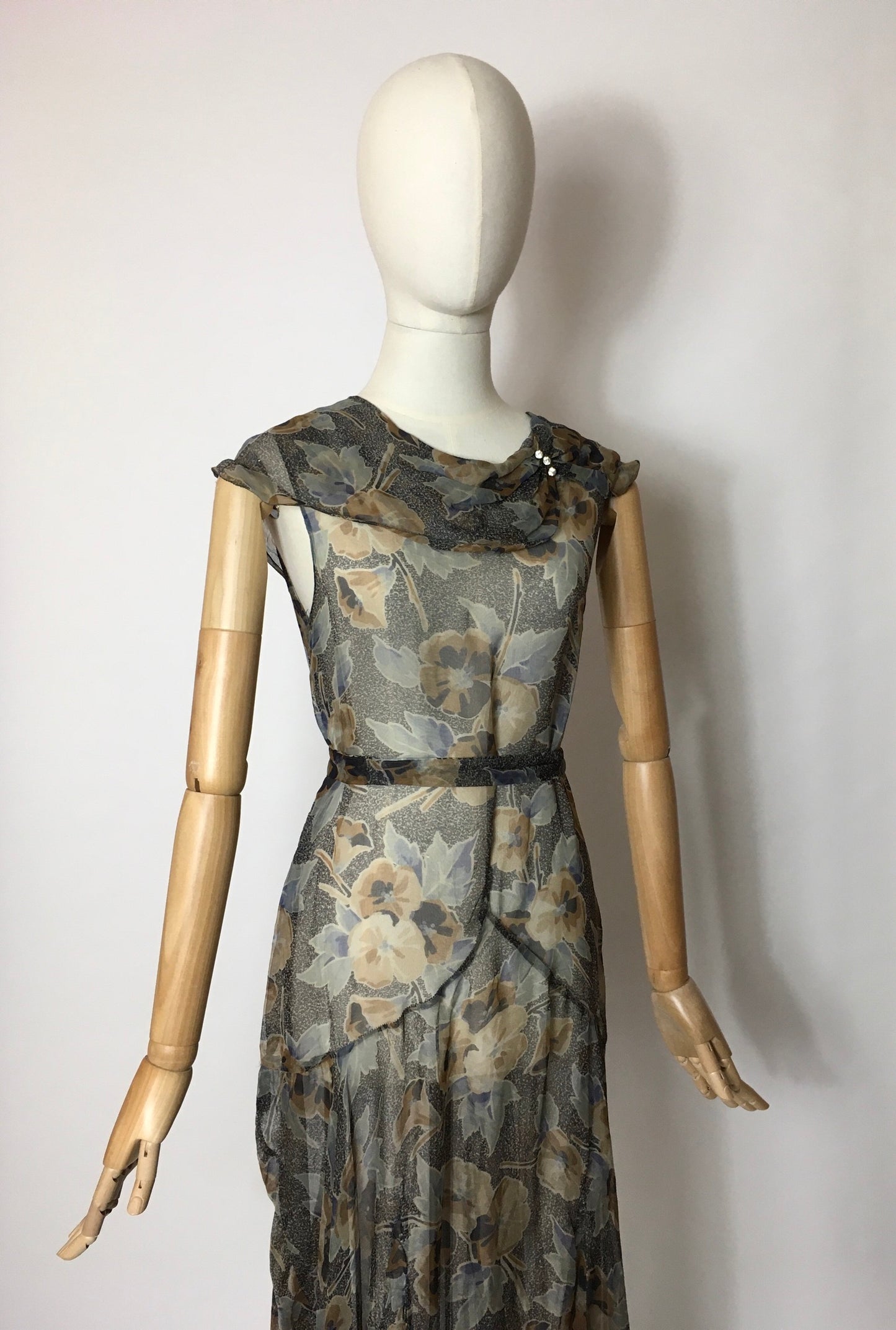 Original 1930’s 2 Piece Dress & Jacket Set in Stunning Deco Pallet - A Festival Of Vintage Fashion Show Exclusive