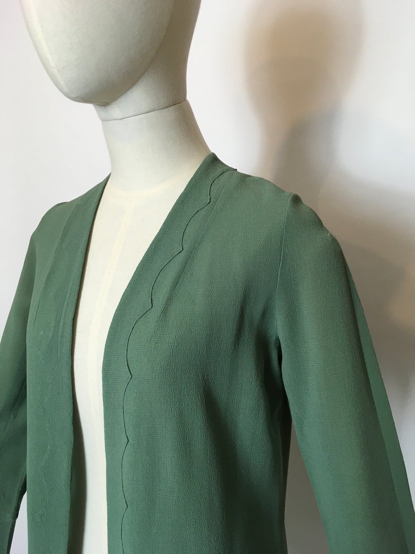 Original 1930’s Eau De Nil Lightweight Summer Overcoat - Festival of Vintage Fashion Show Exclusive