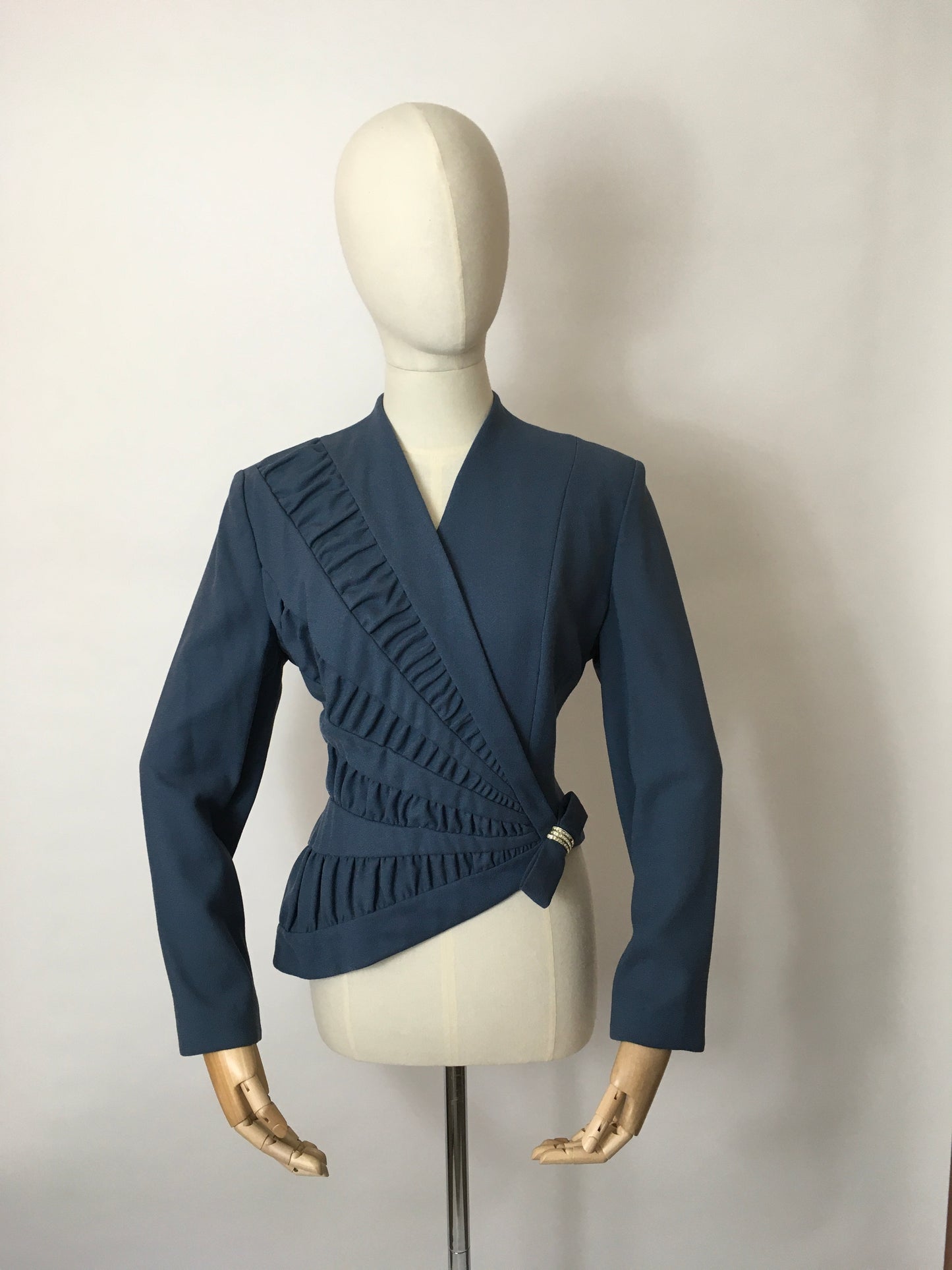Original 1940’s ‘ Lilli Ann’ Asymmetric Front Jacket - In a Lovely Airforce Blue