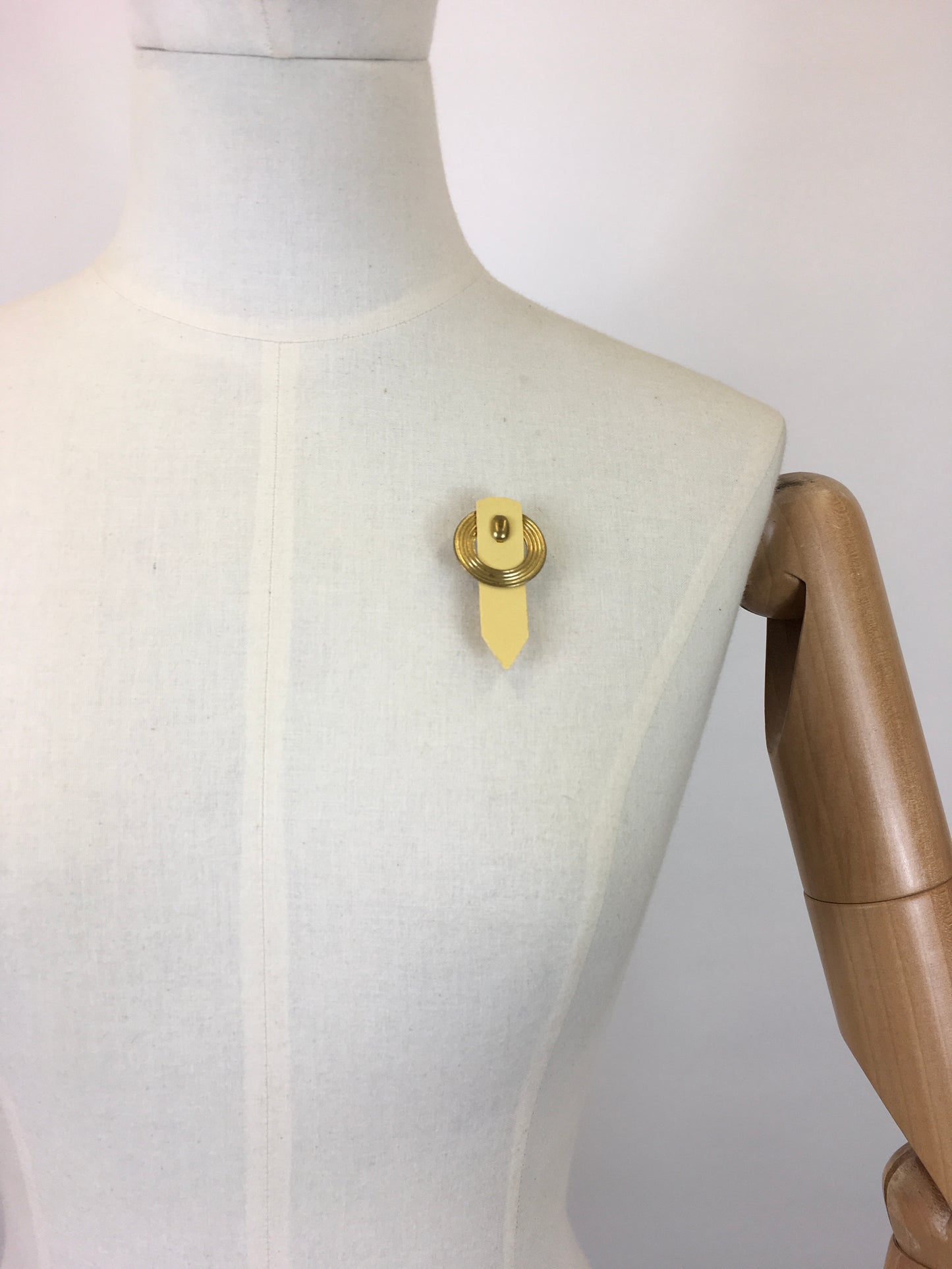 Original 1930’s Celluloid Brooch - In Corn Yellow with A Gold Accent